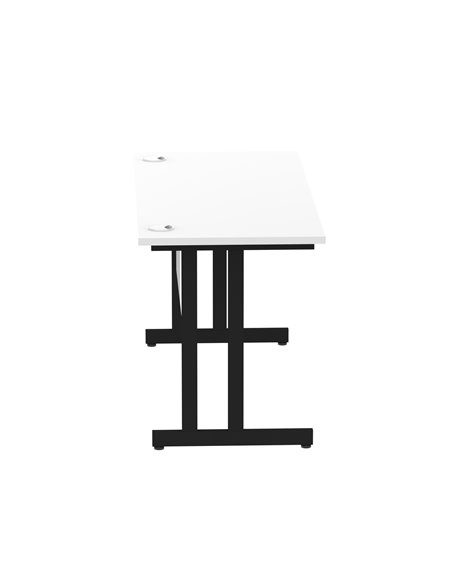 Dynamic Impulse 1400 x 600mm Straight Office Desk White Top Black Cantilever Leg MI003322 - pic 77367 | FastDaddyshop