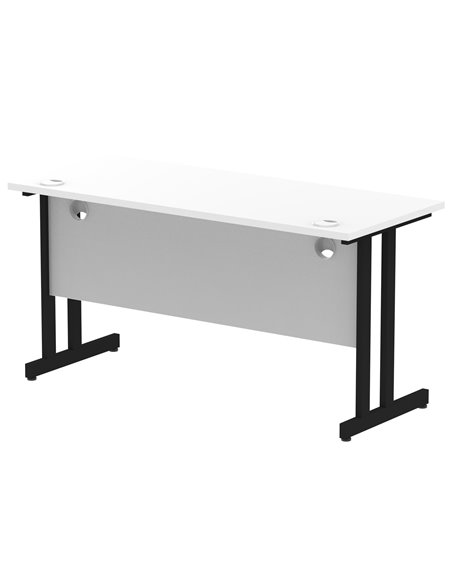 Dynamic Impulse 1400 x 600mm Straight Office Desk White Top Black Cantilever Leg MI003322 - pic 77368 | FastDaddyshop