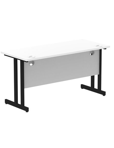 Dynamic Impulse 1400 x 600mm Straight Office Desk White Top Black Cantilever Leg MI003322 - pic 77370 | FastDaddyshop