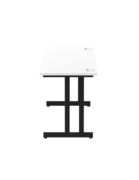 Dynamic Impulse 1400 x 600mm Straight Office Desk White Top Black Cantilever Leg MI003322 - pic 77371 | FastDaddyshop
