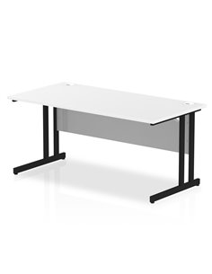 Dynamic Impulse 1600 x 800mm Straight Office Desk White Top Black Cantilever Leg MI003324