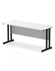 Dynamic Impulse 1600 x 600mm Straight Office Desk White Top Black Cantilever Leg MI003331