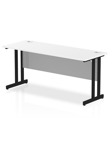 Dynamic Impulse 1600 x 600mm Straight Office Desk White Top Black Cantilever Leg MI003331 - pic 77373 | FastDaddyshop