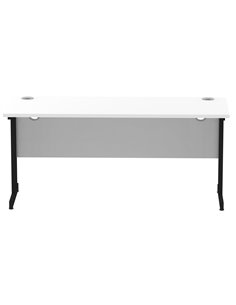 Dynamic Impulse 1600 x 600mm Straight Office Desk White Top Black Cantilever Leg MI003331 2