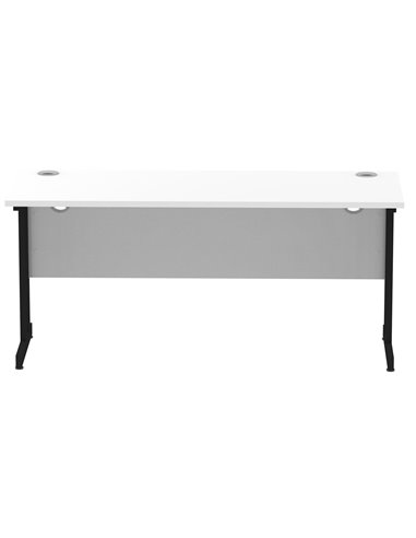 Dynamic Impulse 1600 x 600mm Straight Office Desk White Top Black Cantilever Leg MI003331