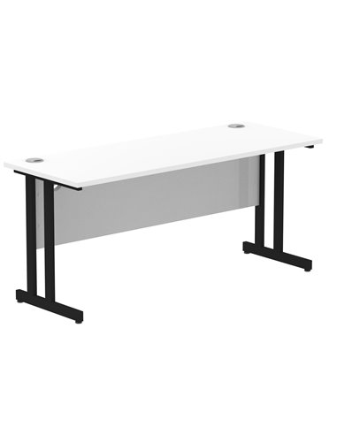 Dynamic Impulse 1600 x 600mm Straight Office Desk White Top Black Cantilever Leg MI003331