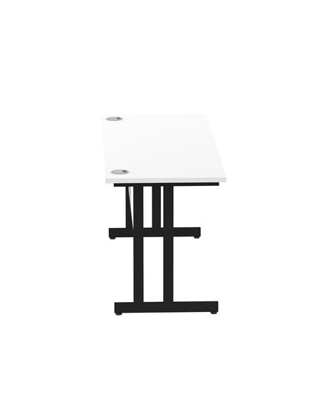 Dynamic Impulse 1600 x 600mm Straight Office Desk White Top Black Cantilever Leg MI003331 - pic 77376 | FastDaddyshop