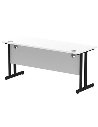 Dynamic Impulse 1600 x 600mm Straight Office Desk White Top Black Cantilever Leg MI003331