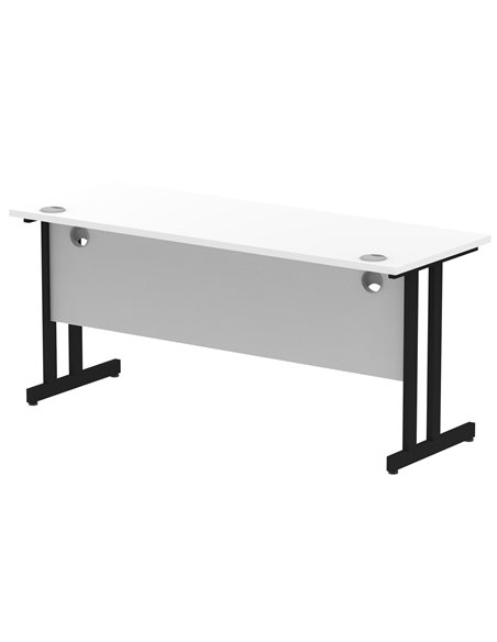 Dynamic Impulse 1600 x 600mm Straight Office Desk White Top Black Cantilever Leg MI003331 - pic 77377 | FastDaddyshop