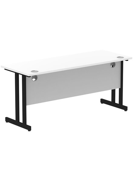 Dynamic Impulse 1600 x 600mm Straight Office Desk White Top Black Cantilever Leg MI003331 - pic 77379 | FastDaddyshop