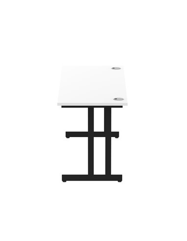 Dynamic Impulse 1600 x 600mm Straight Office Desk White Top Black Cantilever Leg MI003331