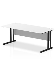 Dynamic Impulse 1800 x 800mm Straight Office Desk White Top Black Cantilever Leg MI003333