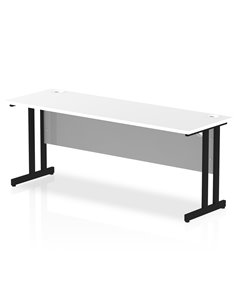 Dynamic Impulse 1800 x 600mm Straight Office Desk White Top Black Cantilever Leg MI003340