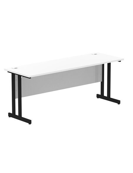 Dynamic Impulse 1800 x 600mm Straight Office Desk White Top Black Cantilever Leg MI003340 - pic 77384 | FastDaddyshop