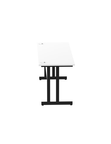 Dynamic Impulse 1800 x 600mm Straight Office Desk White Top Black Cantilever Leg MI003340