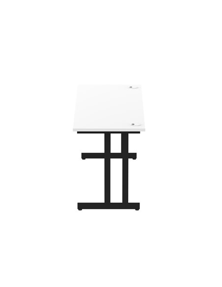 Dynamic Impulse 1800 x 600mm Straight Office Desk White Top Black Cantilever Leg MI003340 - pic 77389 | FastDaddyshop