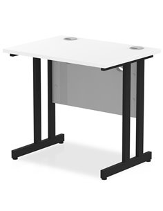 Dynamic Impulse 800 x 600mm Straight Office Desk White Top Black Cantilever Leg MI003341