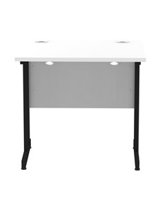 Dynamic Impulse 800 x 600mm Straight Office Desk White Top Black Cantilever Leg MI003341 2