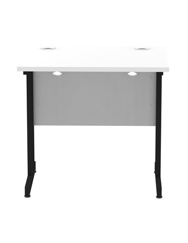 Dynamic Impulse 800 x 600mm Straight Office Desk White Top Black Cantilever Leg MI003341