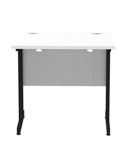 Dynamic Impulse 800 x 600mm Straight Office Desk White Top Black Cantilever Leg MI003341 - pic 77391 | FastDaddyshop