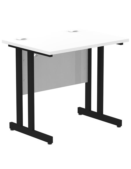 Dynamic Impulse 800 x 600mm Straight Office Desk White Top Black Cantilever Leg MI003341 - pic 77392 | FastDaddyshop