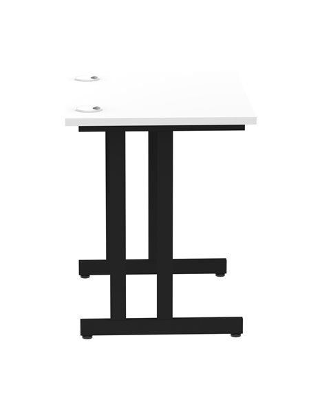 Dynamic Impulse 800 x 600mm Straight Office Desk White Top Black Cantilever Leg MI003341 - pic 77393 | FastDaddyshop