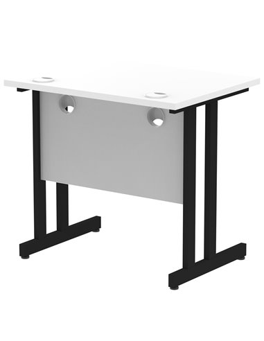 Dynamic Impulse 800 x 600mm Straight Office Desk White Top Black Cantilever Leg MI003341