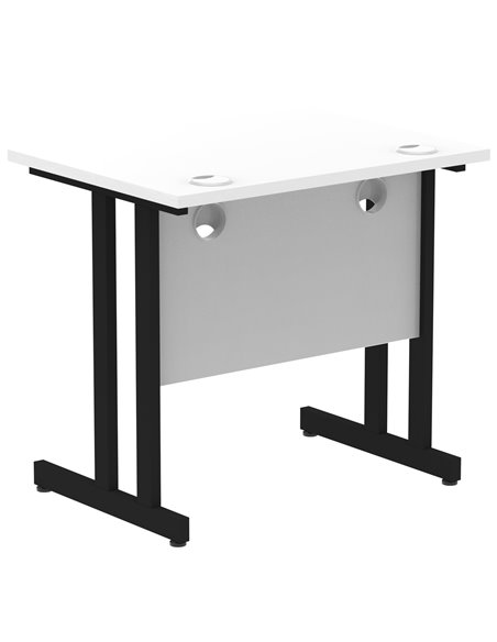 Dynamic Impulse 800 x 600mm Straight Office Desk White Top Black Cantilever Leg MI003341 - pic 77396 | FastDaddyshop