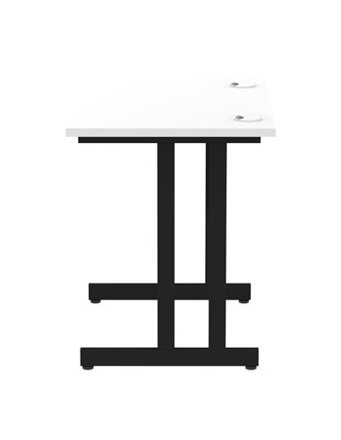 Dynamic Impulse 800 x 600mm Straight Office Desk White Top Black Cantilever Leg MI003341