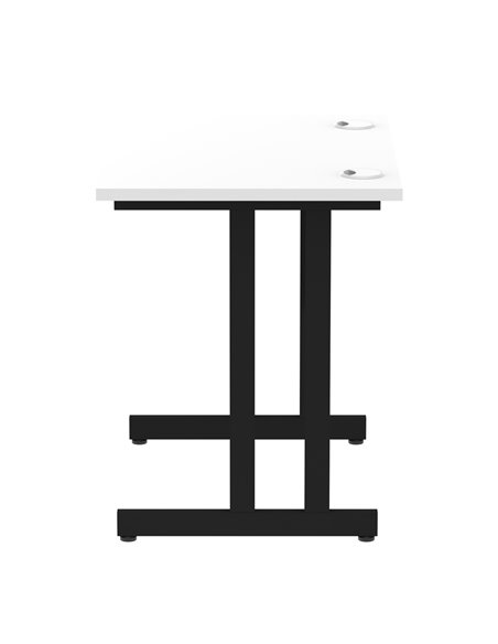 Dynamic Impulse 800 x 600mm Straight Office Desk White Top Black Cantilever Leg MI003341 - pic 77397 | FastDaddyshop