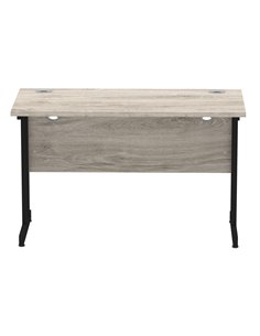Dynamic Impulse 1200 x 600mm Straight Office Desk Grey Oak Top Black Cantilever Leg MI003346 2
