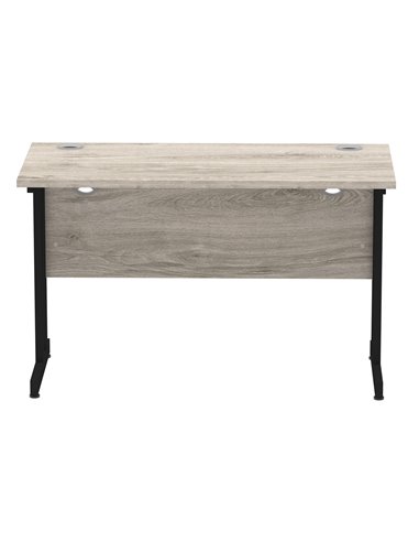 Dynamic Impulse 1200 x 600mm Straight Office Desk Grey Oak Top Black Cantilever Leg MI003346