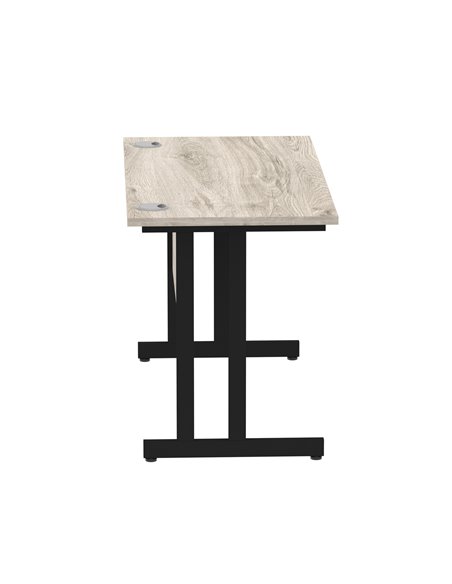 Dynamic Impulse 1200 x 600mm Straight Office Desk Grey Oak Top Black Cantilever Leg MI003346 - pic 77402 | FastDaddyshop