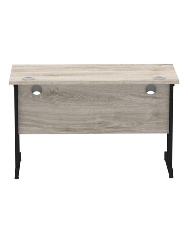 Dynamic Impulse 1200 x 600mm Straight Office Desk Grey Oak Top Black Cantilever Leg MI003346
