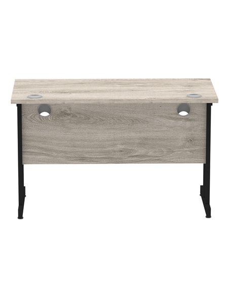 Dynamic Impulse 1200 x 600mm Straight Office Desk Grey Oak Top Black Cantilever Leg MI003346 - pic 77404 | FastDaddyshop