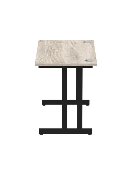 Dynamic Impulse 1200 x 600mm Straight Office Desk Grey Oak Top Black Cantilever Leg MI003346 - pic 77406 | FastDaddyshop