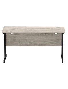 Dynamic Impulse 1400 x 600mm Straight Office Desk Grey Oak Top Black Cantilever Leg MI003352 2