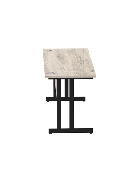 Dynamic Impulse 1600 x 600mm Straight Office Desk Grey Oak Top Black Cantilever Leg MI003361 - pic 77420 | FastDaddyshop