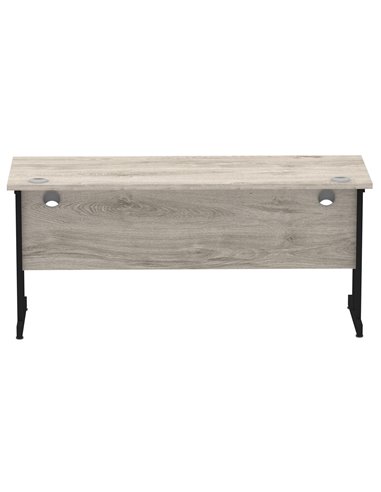 Dynamic Impulse 1600 x 600mm Straight Office Desk Grey Oak Top Black Cantilever Leg MI003361