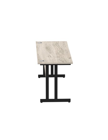 Dynamic Impulse 1800 x 600mm Straight Office Desk Grey Oak Top Black Cantilever Leg MI003370 - pic 77429 | FastDaddyshop