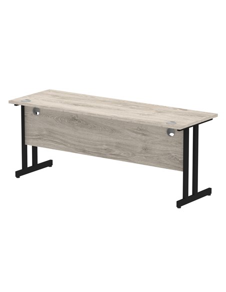 Dynamic Impulse 1800 x 600mm Straight Office Desk Grey Oak Top Black Cantilever Leg MI003370 - pic 77430 | FastDaddyshop