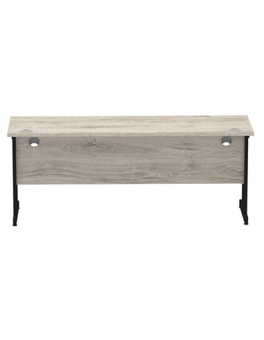 Dynamic Impulse 1800 x 600mm Straight Office Desk Grey Oak Top Black Cantilever Leg MI003370