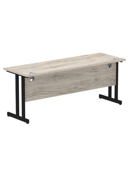 Dynamic Impulse 1800 x 600mm Straight Office Desk Grey Oak Top Black Cantilever Leg MI003370 - pic 77432 | FastDaddyshop