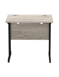 Dynamic Impulse 800 x 600mm Straight Office Desk Grey Oak Top Black Cantilever Leg MI003371 2