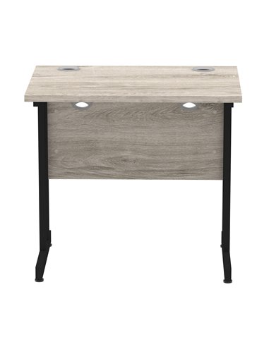 Dynamic Impulse 800 x 600mm Straight Office Desk Grey Oak Top Black Cantilever Leg MI003371