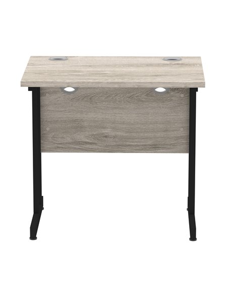 Dynamic Impulse 800 x 600mm Straight Office Desk Grey Oak Top Black Cantilever Leg MI003371 - pic 77435 | FastDaddyshop