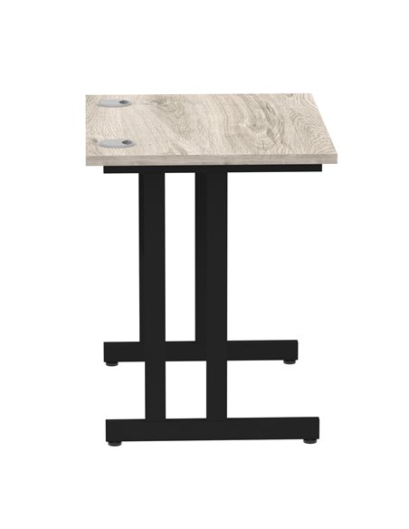 Dynamic Impulse 800 x 600mm Straight Office Desk Grey Oak Top Black Cantilever Leg MI003371 - pic 77437 | FastDaddyshop