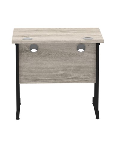 Dynamic Impulse 800 x 600mm Straight Office Desk Grey Oak Top Black Cantilever Leg MI003371