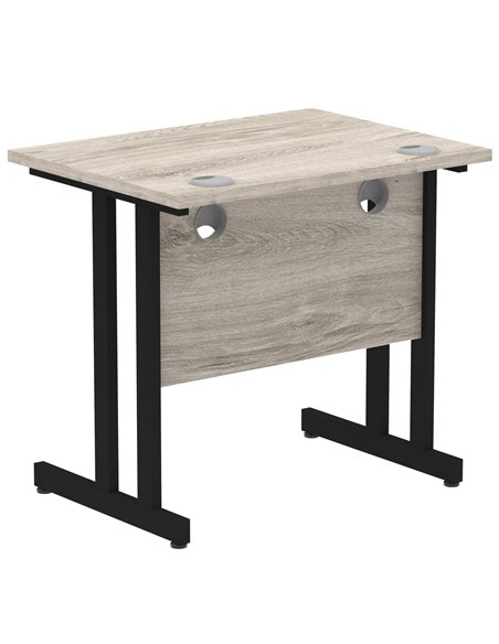 Dynamic Impulse 800 x 600mm Straight Office Desk Grey Oak Top Black Cantilever Leg MI003371 - pic 77440 | FastDaddyshop