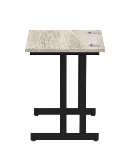 Dynamic Impulse 800 x 600mm Straight Office Desk Grey Oak Top Black Cantilever Leg MI003371 - pic 77441 | FastDaddyshop